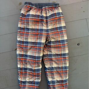 Patagonia Blue and Red Plaid Fleece Pants. So warm, great for cold weather.